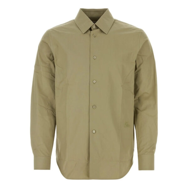 Burberry Mens Equestrian Knight-Motif Buttoned Shirt Hunter Green Casual Cotton - Size X-Large