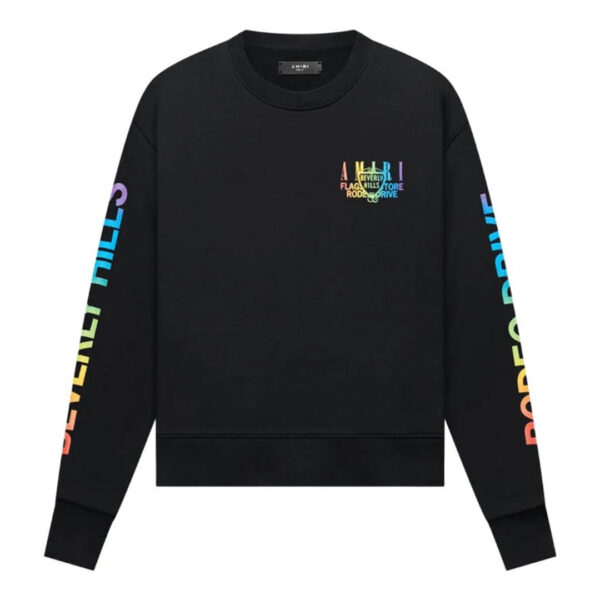 Amiri Mens Xo Beverly Hills Black Crewneck Jumper Cotton - Size Small