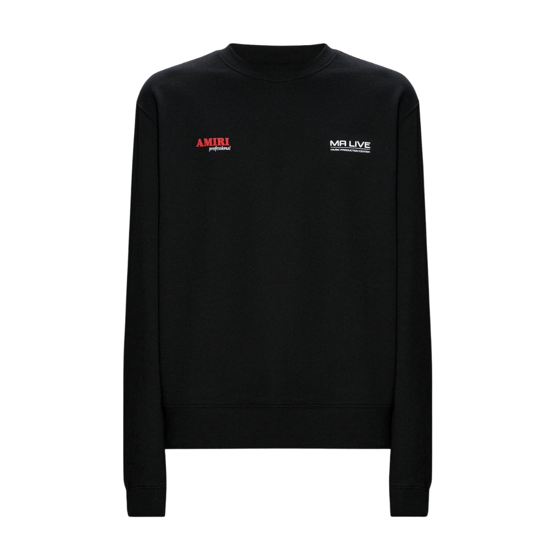 Amiri Mens Drum Machine Black Crewneck Jumper Cotton - Size Large