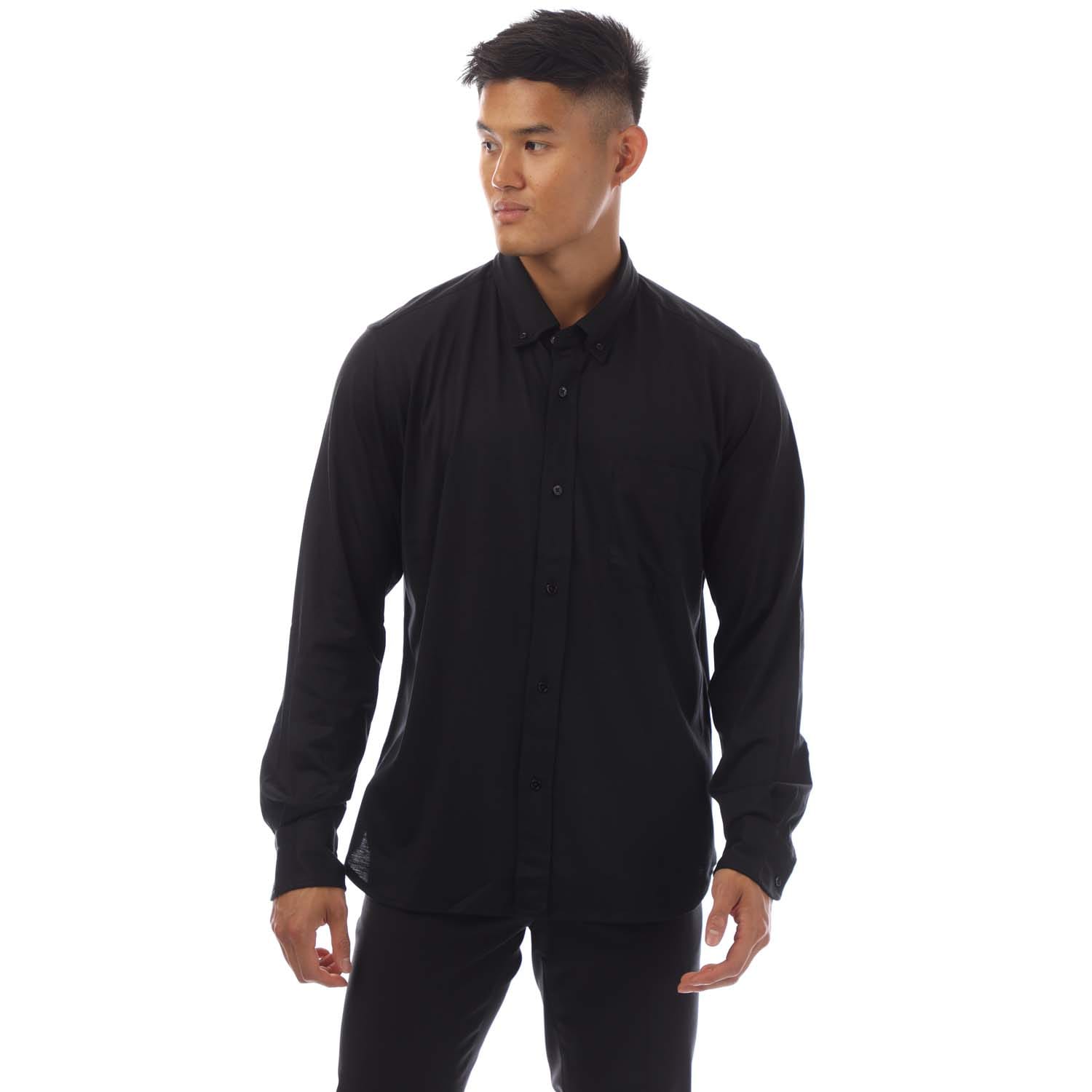 Tom Ford Mens Silk Cotton Blend Button Down Shirt in Black - Size 4XL