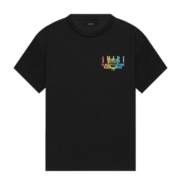 Amiri Mens Xo Beverly Hills Black T-shirt Cotton - Size Large