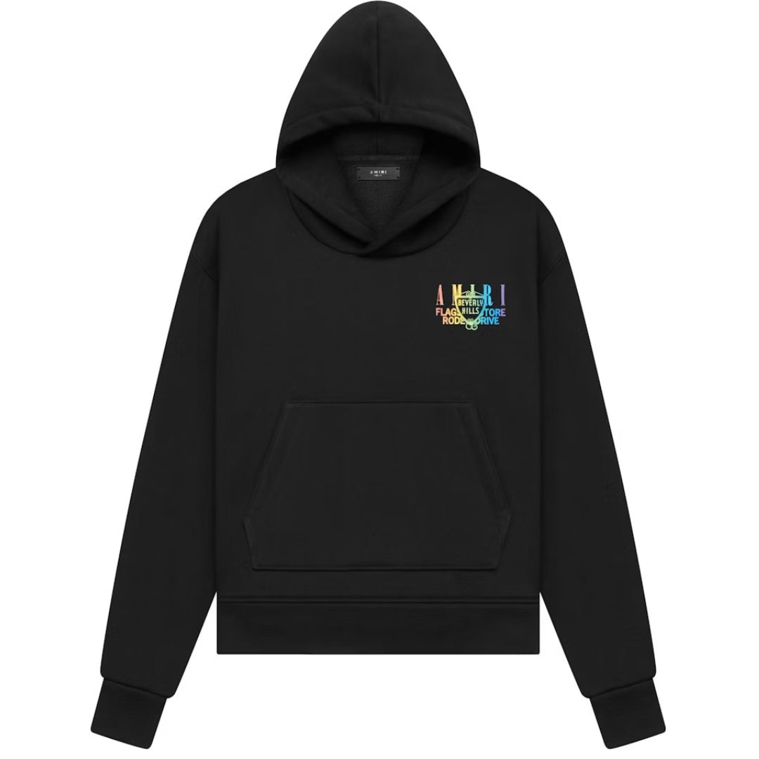 Amiri Mens Xo Beverly Hills Black Hoodie Cotton - Size Large