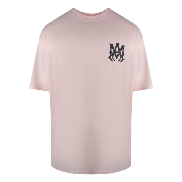 Amiri Mens Puff Logo Pink T-shirt Cotton - Size Large