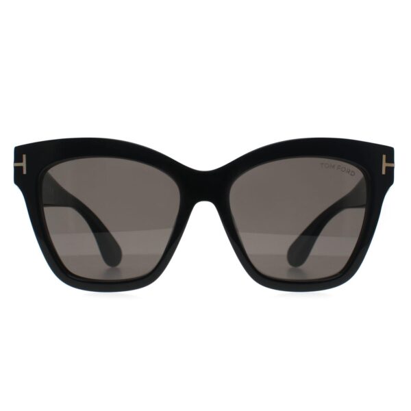 Tom Ford Butterfly Womens Shiny Black Grey with Light Mirror Elvira FT1217 - One Size