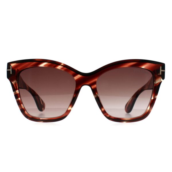Tom Ford Butterfly Womens Coloured Havana Bordeaux Gradient Elvira FT1217 - Red - One Size