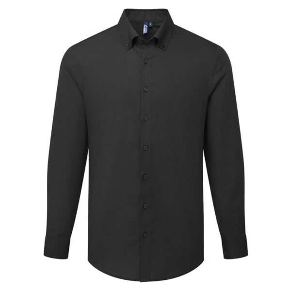 Premier Mens Supreme Oxford Long-Sleeved Shirt (Black) - Size Medium