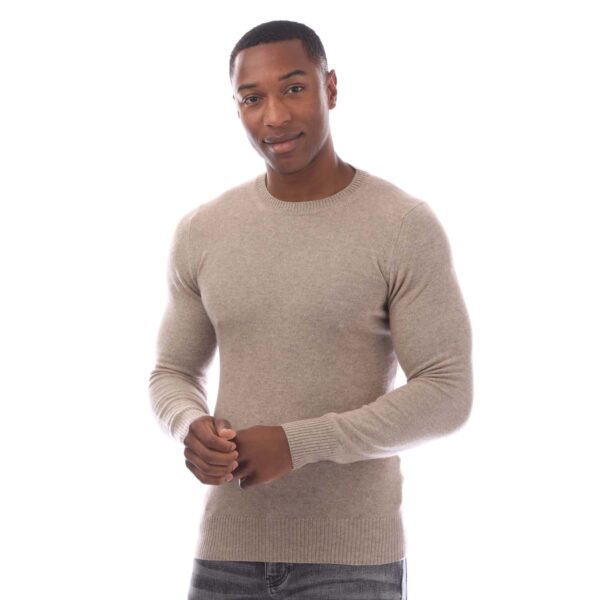 Emporio Armani Mens Pure Cashmere Jumper in Sand - Size X-Small