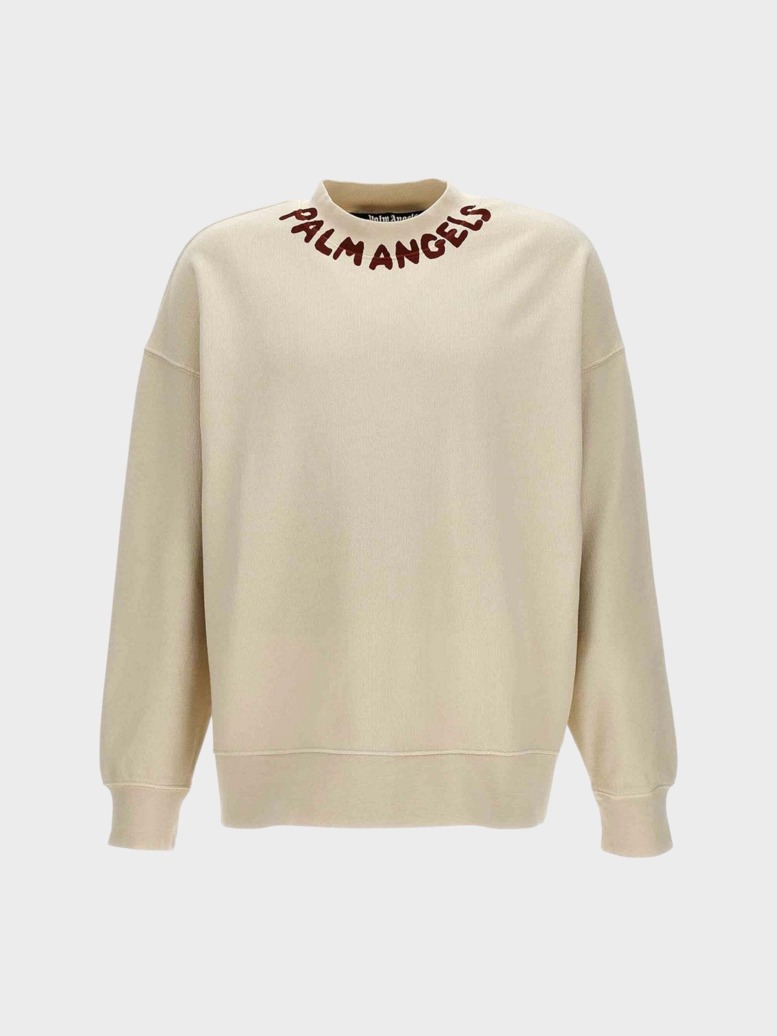 Palm Angels Mens Seasonal Logo Crewneck White Red - Size Small