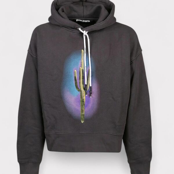 Palm Angels Mens Cactus Hoody Black Green - Size Medium