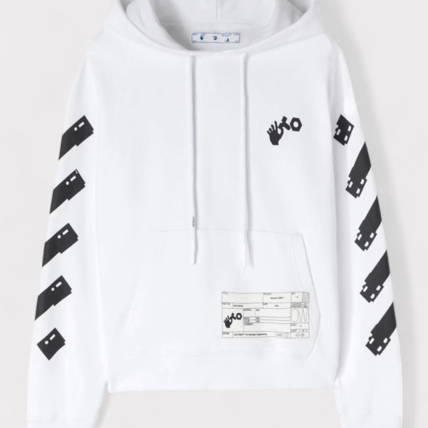 Off-White Mens Teenage Engineering Arrow Hoodie White - Size Small