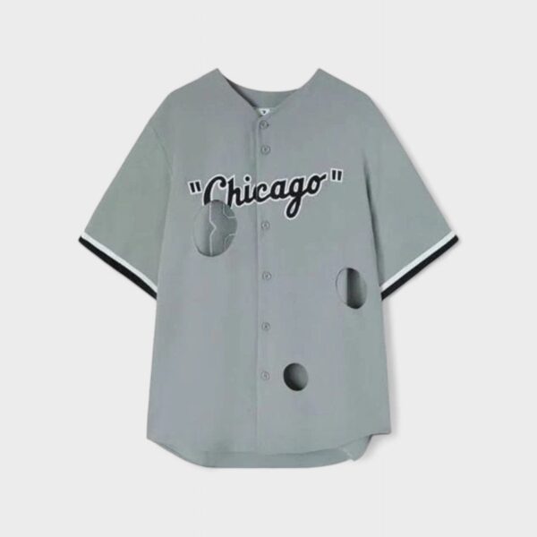 Off-White Mens x MLB x Chicago WS Cut Out Shirt - Grey - Size Medium