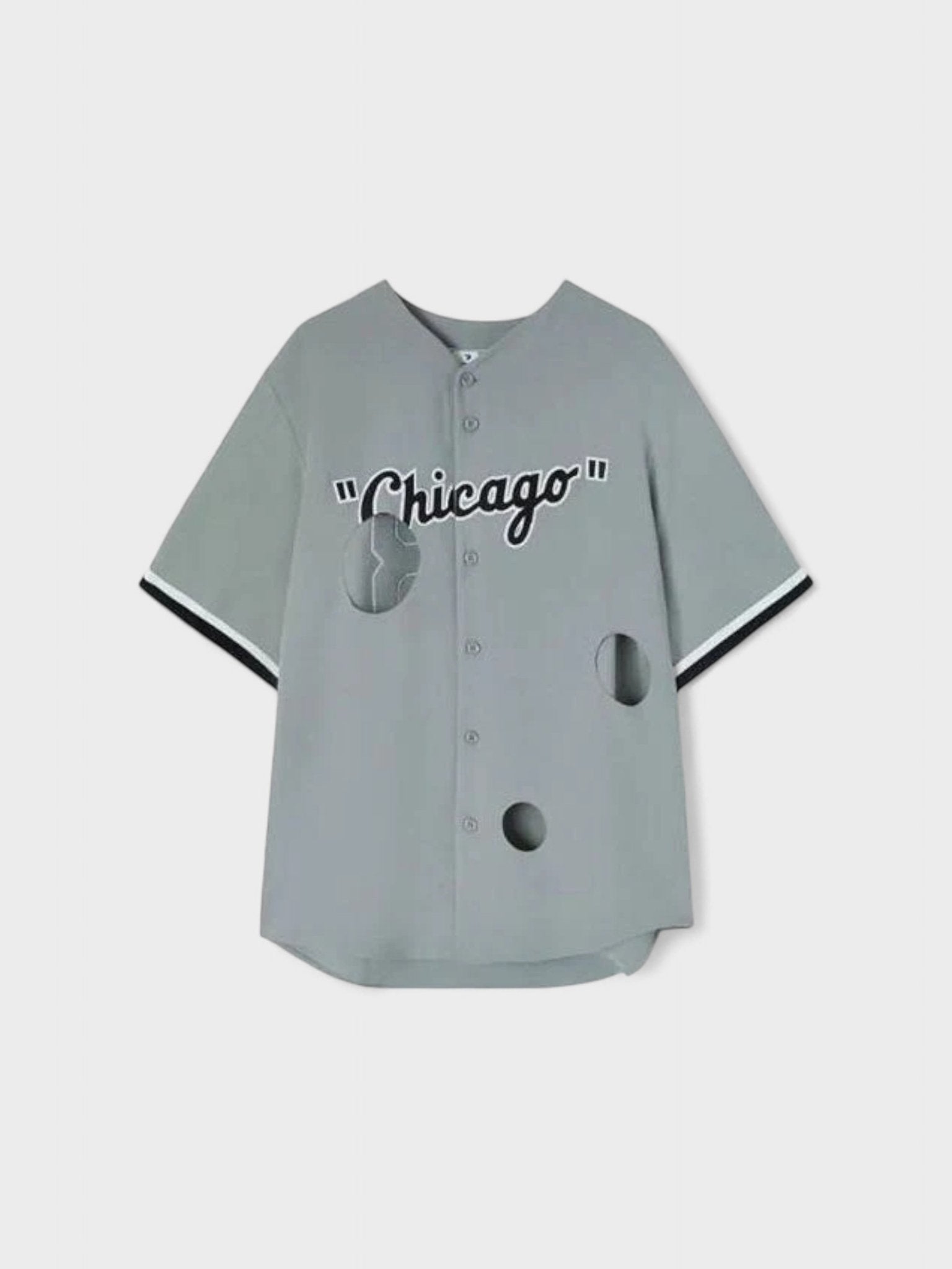 Off-White Mens x MLB x Chicago WS Cut Out Shirt - Grey - Size Medium