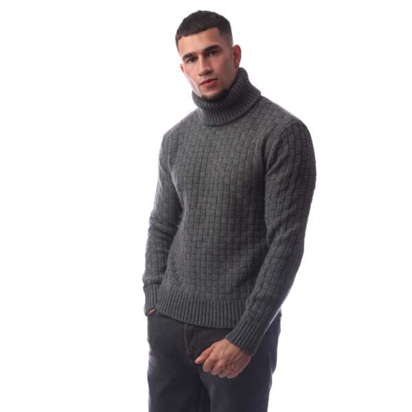 Belstaff Mens Steerage Roll Neck Jumper in Grey Wool - Size 2XL