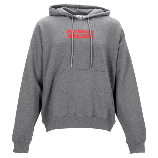 Off-White Mens Hoodie grey with print Cotton - Size Medium