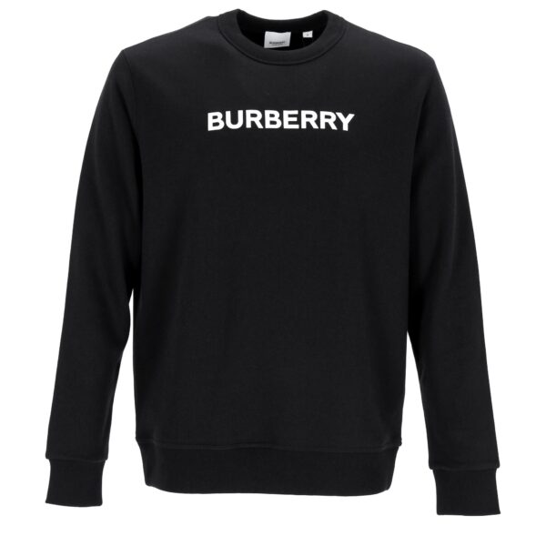 Burberry Mens Logo Print Sweatshirt - Black Cotton - Size Medium