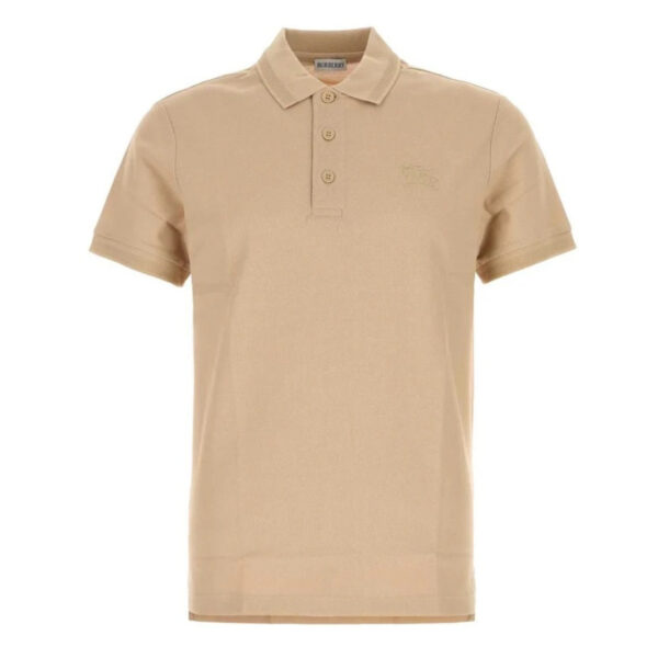 Burberry Mens Eddie Ekd Soft Fawn Polo Shirt - Beige Cotton - Size Large