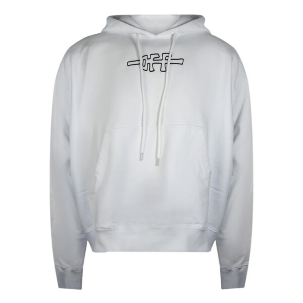 Off-White Mens Off Line Skate Hoodie White - Cream Cotton - Size X-Large