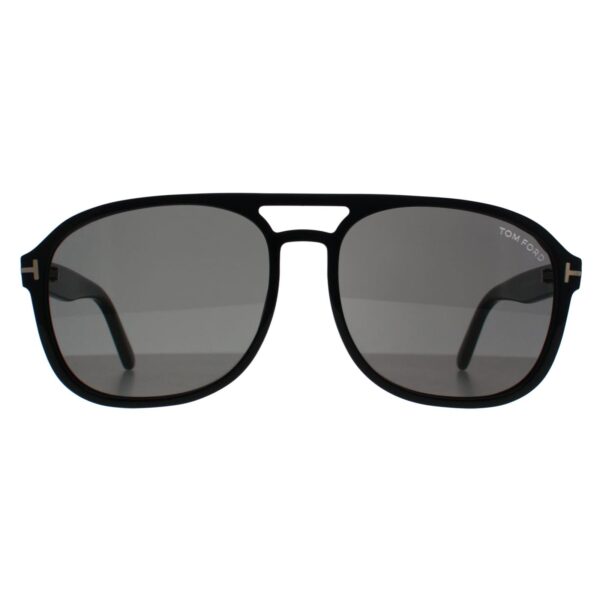 Tom Ford Aviator Mens Shiny Black Dark Grey Rosco FT1022 - One Size
