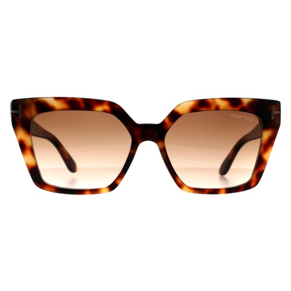 Tom Ford Cat Eye Womens Shiny Havana Brown Gradient Winona FT1030 - One Size