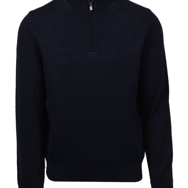 Hugo Boss Black Mens H-Illlario 1/2 Zip Dark Blue - Navy Cotton - Size Large