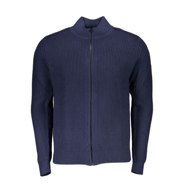North Sails Mens Ribbed Zip Cardigan Model No23338 - Dark Blue Cotton - Size Large