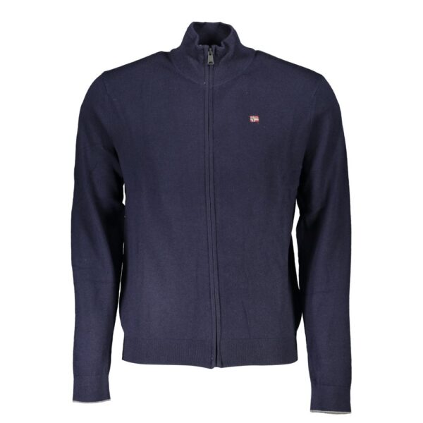 Napapijri Mens Knitted Zipup Cardigan Navy - Dark Blue Cotton - Size Small