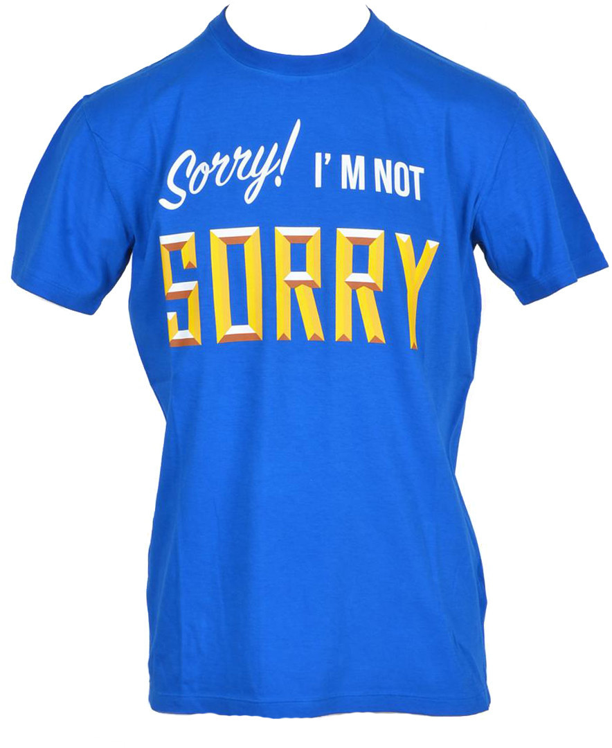 Dsquared Mens Sorry Graphic Tee - Sky Blue Cotton - Size Large