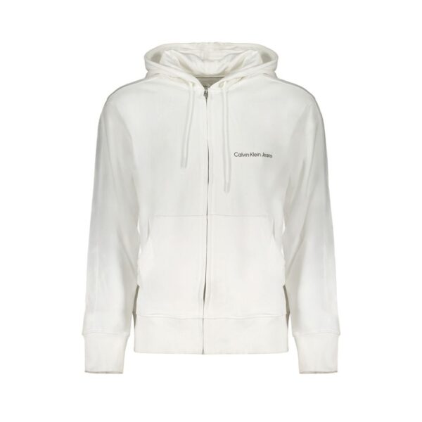 Calvin Klein Mens Zipup Hoodie J30j300005 - White Cotton - Size X-Large