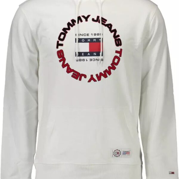 Tommy Hilfiger Mens Circular Logo Hoodie Model Dm0dm10336 - White Cotton - Size X-Large