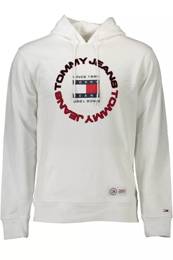 Tommy Hilfiger Mens Circular Logo Hoodie Model Dm0dm10336 - White Cotton - Size X-Large