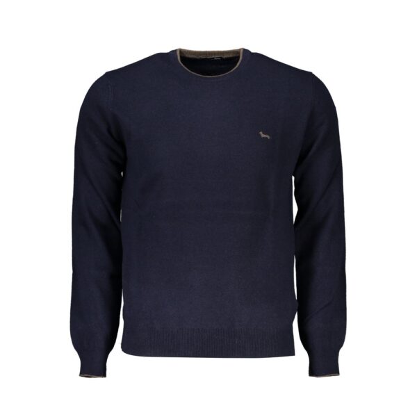 Harmont & Blaine Mens Crew Neck Jumper Casual Knitwear - Dark Blue Cotton - Size 2XL