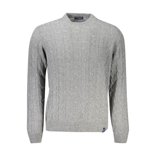 North Sails Mens Cable Knit Crew Neck Sweater - Grey Cashmere - Size 2XL
