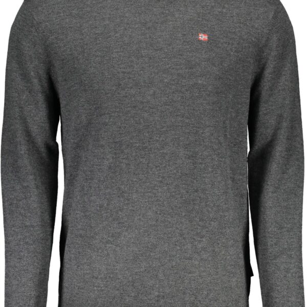 Napapijri Mens Merino Wool Crew Neck Jumper - Grey - Size 3XL