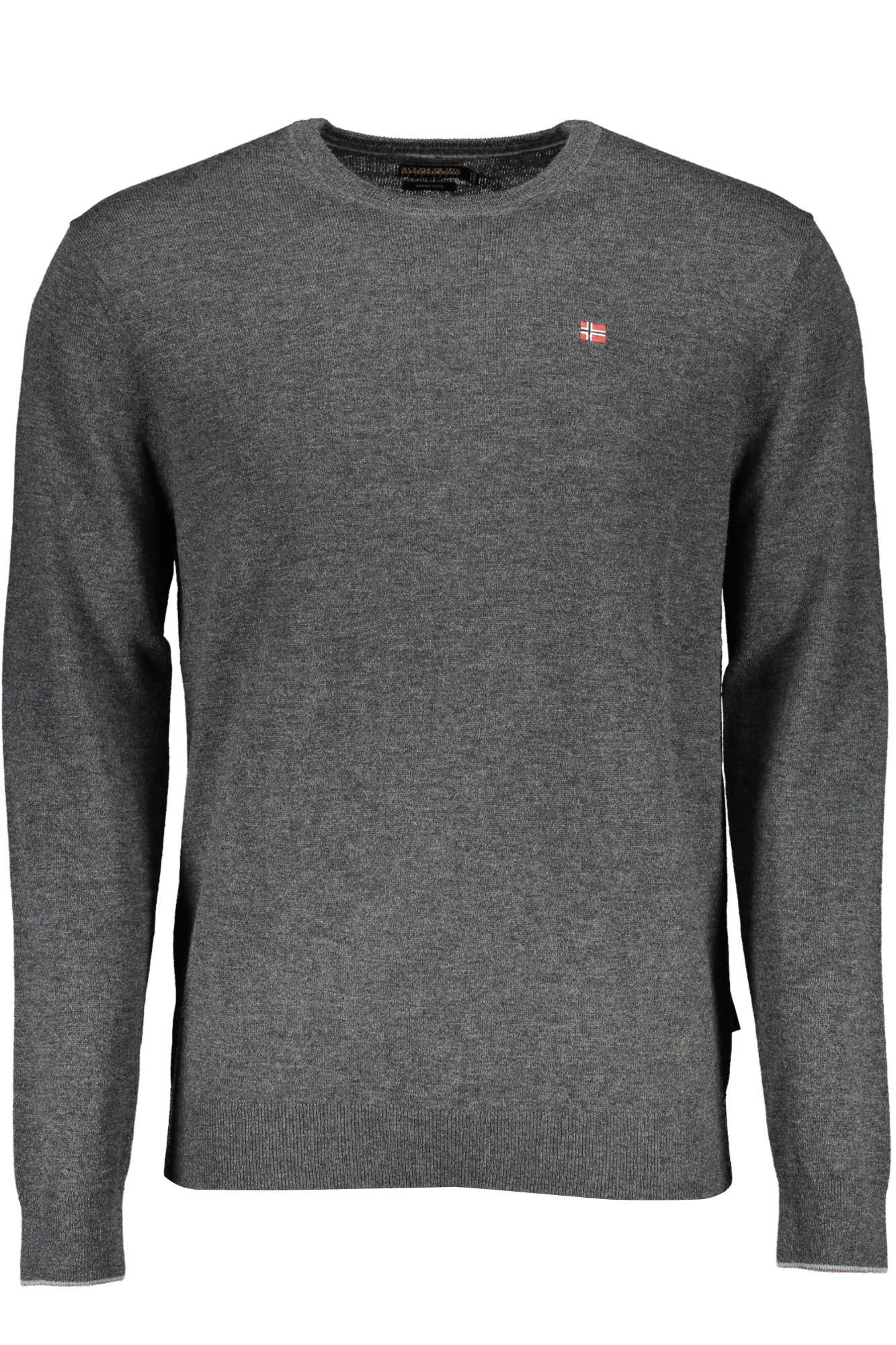 Napapijri Mens Merino Wool Crew Neck Jumper - Grey - Size 3XL