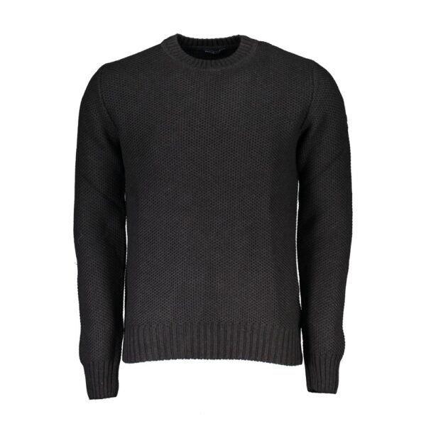 North Sails Mens Waffle Knit Crew Neck Sweater - Dark Grey Cotton - Size 2XL