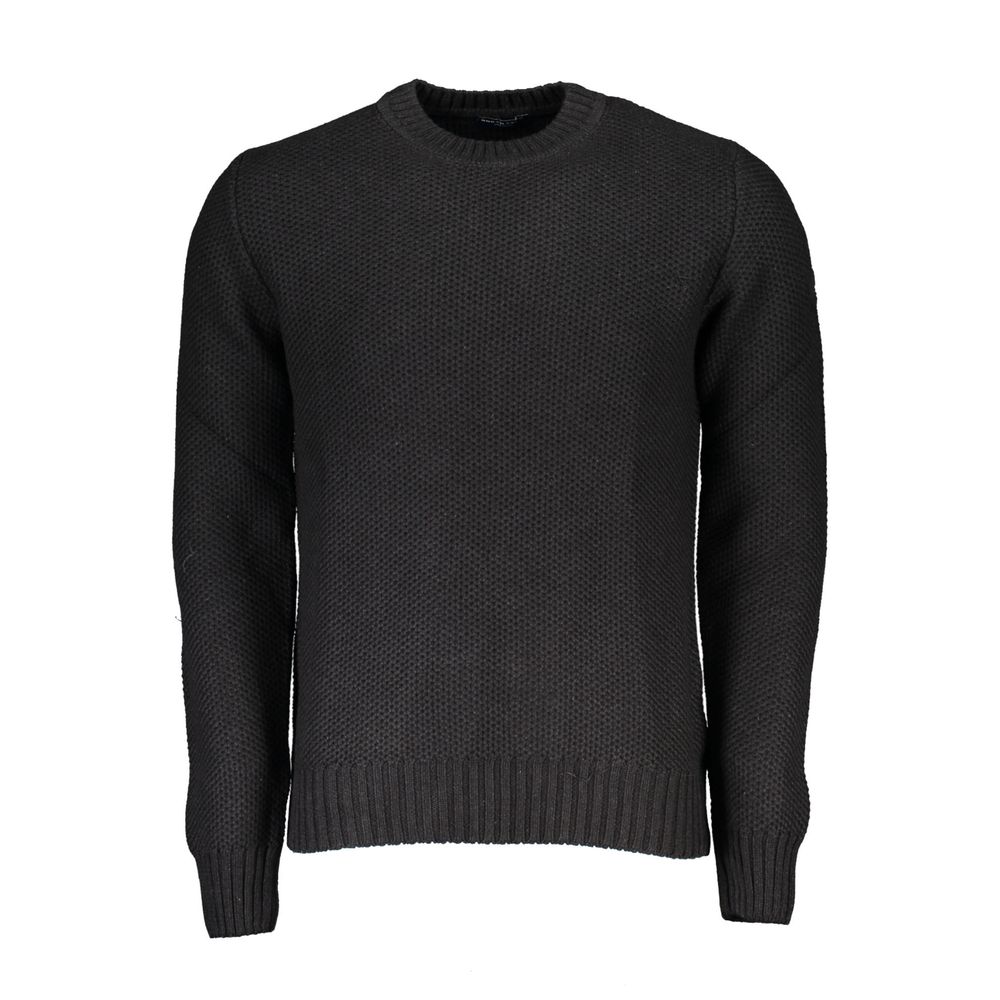 North Sails Mens Waffle Knit Crew Neck Sweater - Dark Grey Cotton - Size 2XL