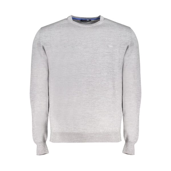 Harmont & Blaine Mens Crew Neck Jumper Casual Style - Light Grey Wool - Size Small