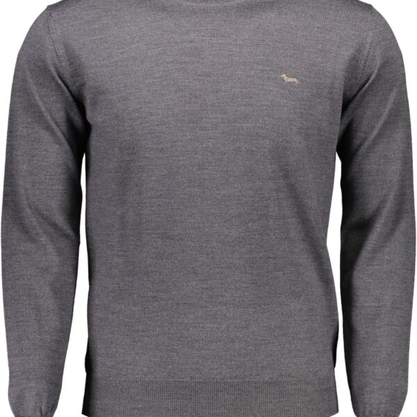 Harmont & Blaine Mens Crew Neck Jumper Melange Grey Wool - Size 2XL