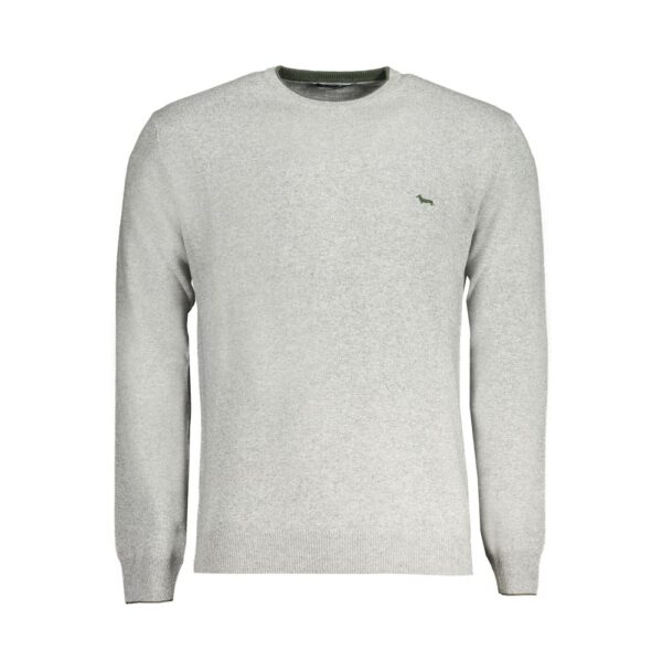 Harmont & Blaine Mens Crew Neck Jumper Melange Grey - Light Grey Cotton - Size X-Large