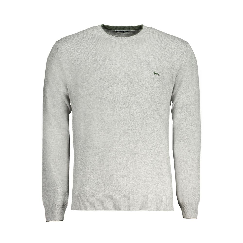 Harmont & Blaine Mens Crew Neck Jumper Melange Grey - Light Grey Cotton - Size X-Large