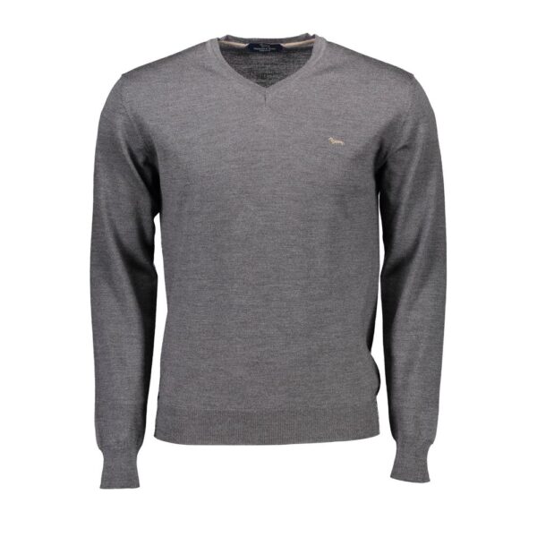 Harmont & Blaine Mens Merino Wool Vneck Sweater - Grey - Size 2XL