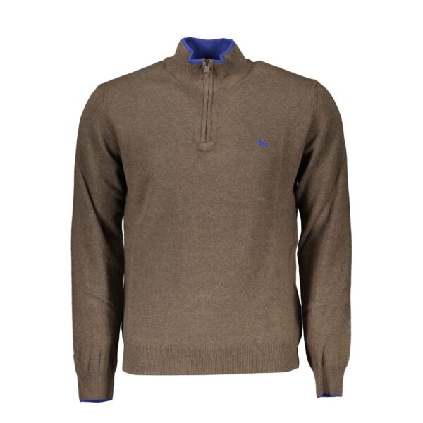 Harmont & Blaine Mens Half Zip Knitted Sweater Casual Style - Sage Green Cotton - Size 2XL