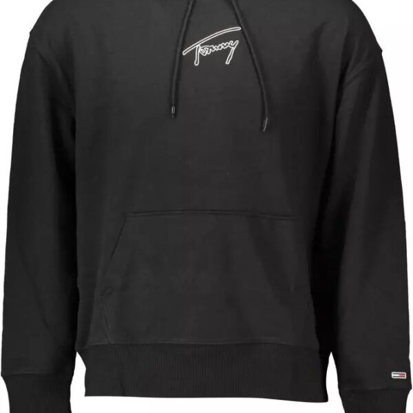 Tommy Hilfiger Mens Signature Hoodie - Black Cotton - Size 2XL