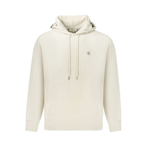 Calvin Klein Mens Pullover Hoodie Relaxed Fit - Ivory Cotton - Size Medium