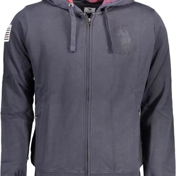 U.S. Polo Assn Mens Zipup Hoodie Classic Style - Dark Grey Cotton - Size 2XL