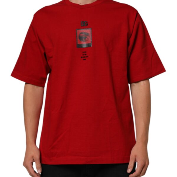 Dolce & Gabbana Mens Graphic Print Short Sleeve Tee - Brown Cotton - Size Medium
