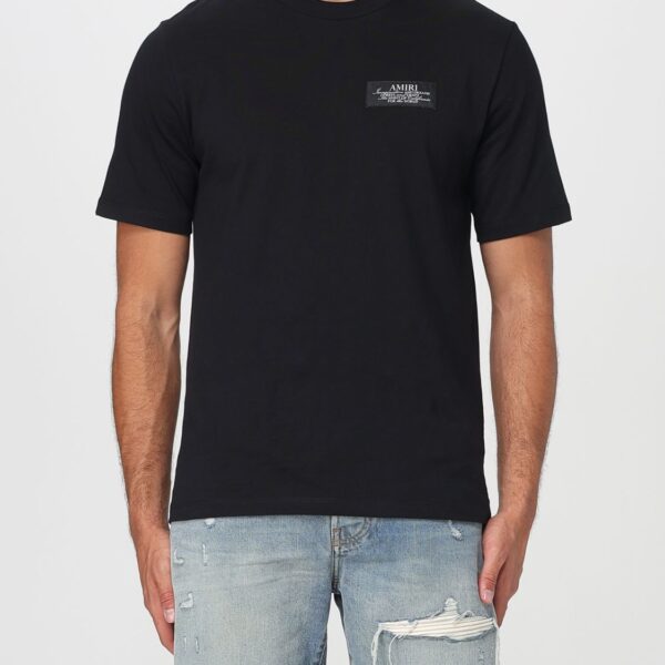 Amiri Mens Logo Patch Tee Classic Fit - Black Cotton - Size Small