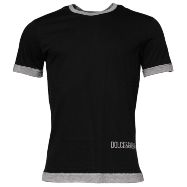 Dolce & Gabbana Mens Tshirt - Black Cotton - Size EU 44 (Mens)