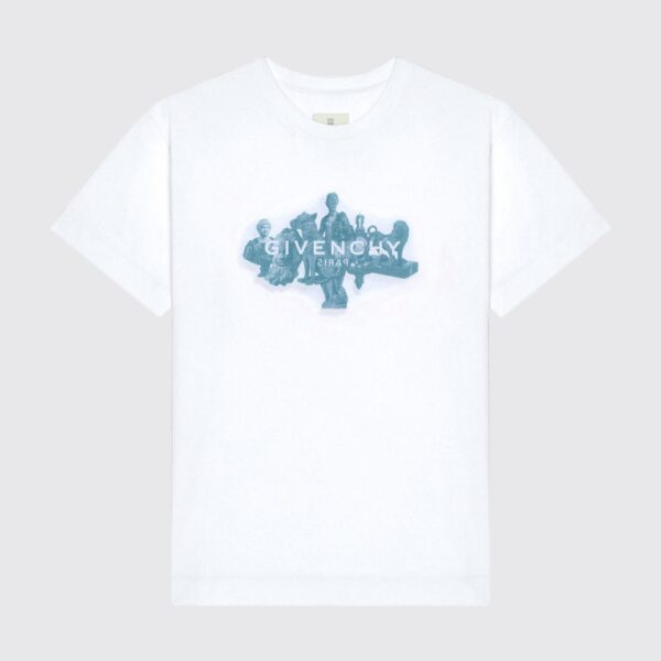 Givenchy Mens Sculptural Print Tshirt - White Cotton - Size X-Large