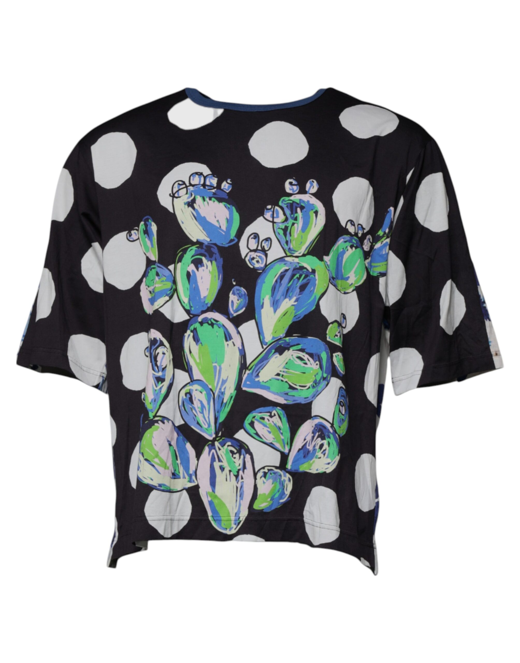 Dolce & Gabbana Mens Cactus Print Tshirt Tsh87664 - Black Cotton - Size EU 52 (Mens)